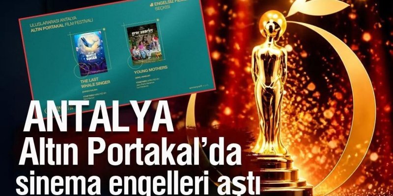 Turuncu ve altın ışıkların altında altın renkli parlak bir sinema ödül heykeli. Heykel ince, pürüzsüz hatlı, üst kısmında portakal şeklini andıran yuvarlak bir form ve yaprak benzeri uzantıyla tasarlanmış. Sağ yanında büyük, yarım daire biçiminde altın bir portakal halkası yukarı doğru kıvrılıyor.